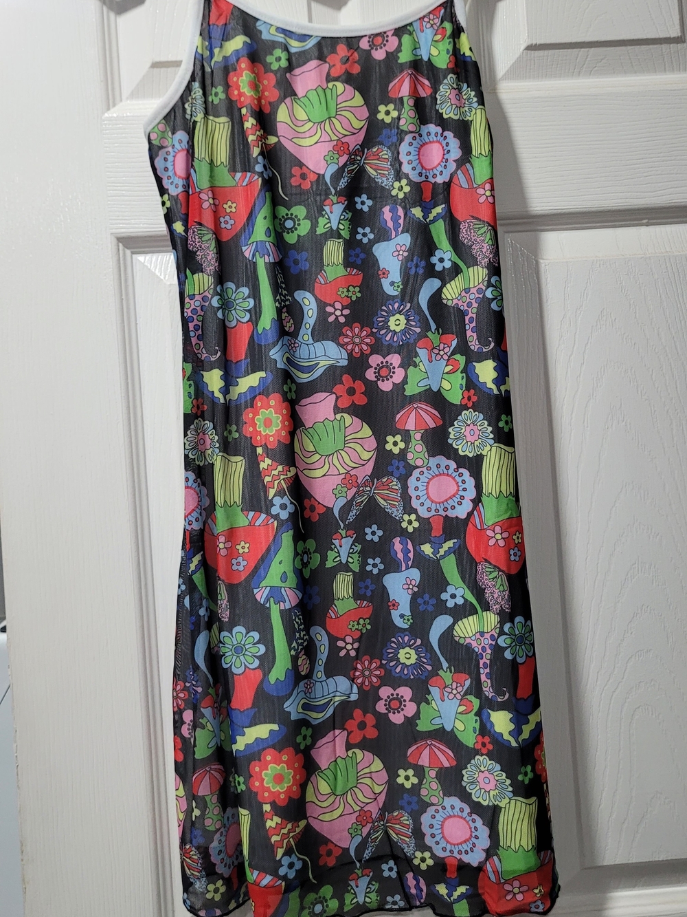 Women's Black Floral Print Slip Skirt